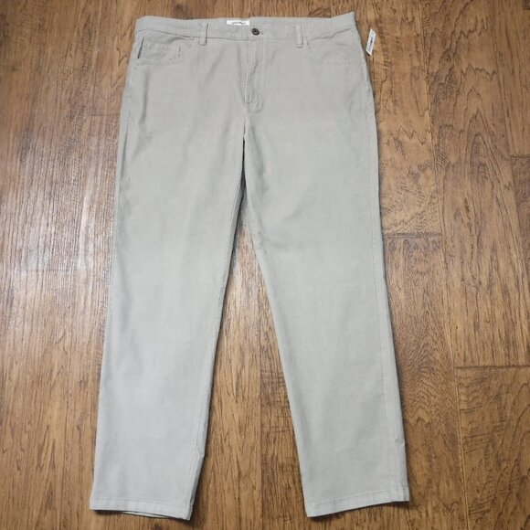 Goodthreads Light Khaki Brown Color Flat Front Slim Corduroy Long Pant - Picture 1 of 8